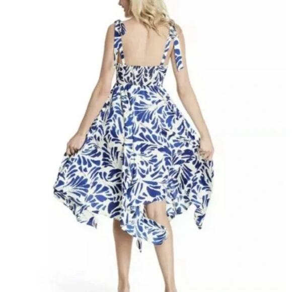 ALEXIS for‎ Target Botanical Tie Strap Asymmetrical Maxi Dress Blue Size Small - Picture 4 of 12